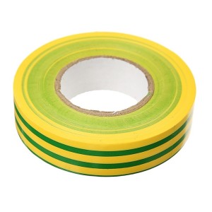 ПВХ изолента универсальная, желто-зеленая, 19 мм x 20 м