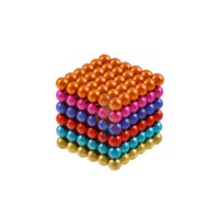 Forceberg Cube - куб из магнитных шариков 7 мм, стальной, 216 элементов - Forceberg Cube - куб из магнитных шариков 6 мм, цветной, 216 элементов
