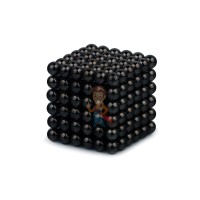 Forceberg Cube - куб из магнитных шариков 7 мм, стальной, 216 элементов - Forceberg Cube - куб из магнитных шариков 6 мм, черный, 216 элементов