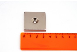 Просмотренные товары - Неодимовый магнит прямоугольник 35х35х6 мм с зенковкой 5/11 мм, N35