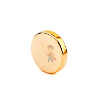 Неодимовый магнит - кольцо 20х10х3 мм, 2шт, Forceberg - Неодимовый магнит диск 8х1.5 мм, золотой